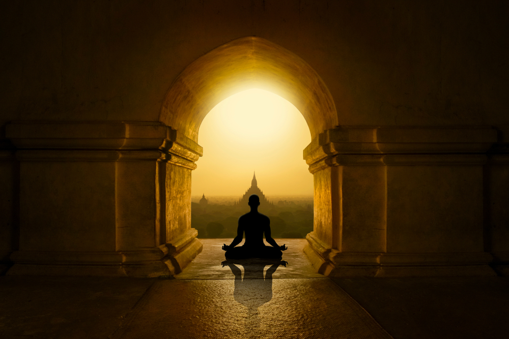 Man With Yoga Pose In Buddhist Temple - Buddha Expo 2024 Seoul - INNOCEAN UK APRIL REPORT 2024